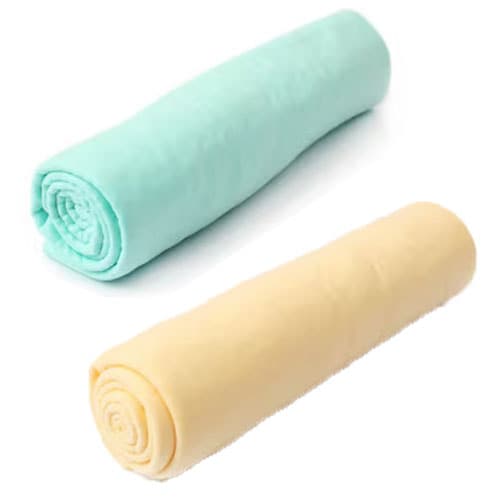 【2枚／Lサイズ（66×43cm）/グリーン＋イエロー】 超吸水&速乾！セームタオル