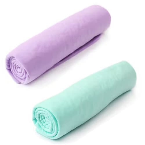 【2枚／Lサイズ（66×43cm）/パープル＋グリーン】 超吸水&速乾！セームタオル