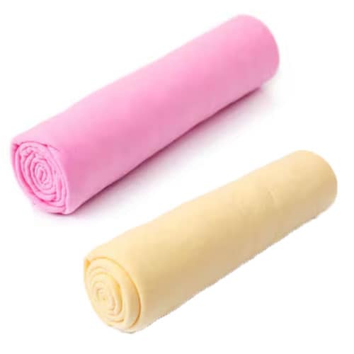 【2枚／Lサイズ（66×43cm）/ピンク+イエロー】 超吸水&速乾！セームタオル