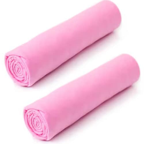 【2枚／Lサイズ（66×43cm）/ピンク】 超吸水&速乾！セームタオル