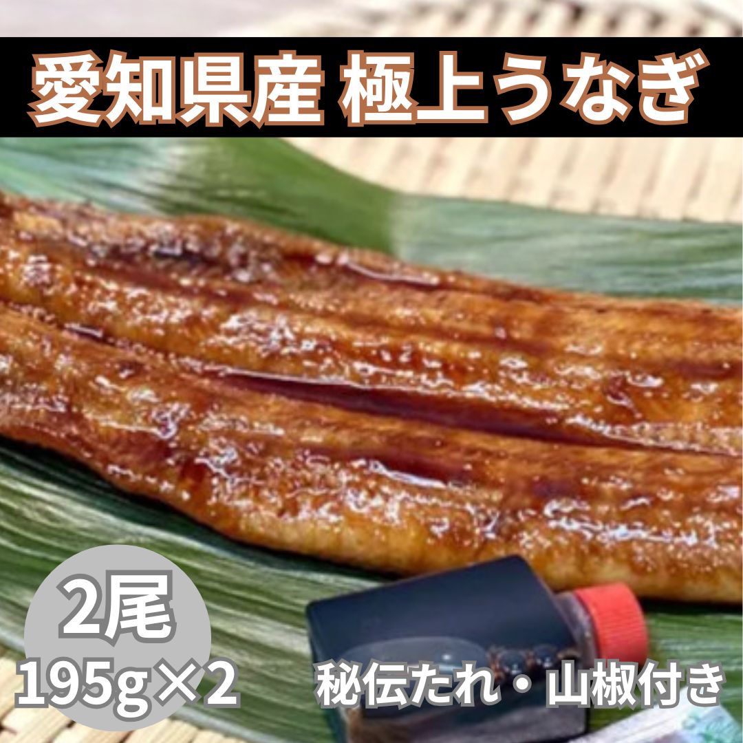 【2尾/390g(195g×2セット)】愛知県産 極上うなぎ蒲焼き（秘伝たれ・山椒付き）