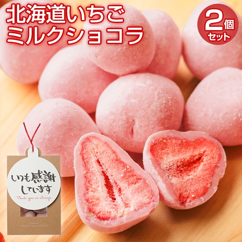 【計10個(5個入り×2袋)】北海道いちごミルクショコラ2袋セット【いつも感謝しています】【V】