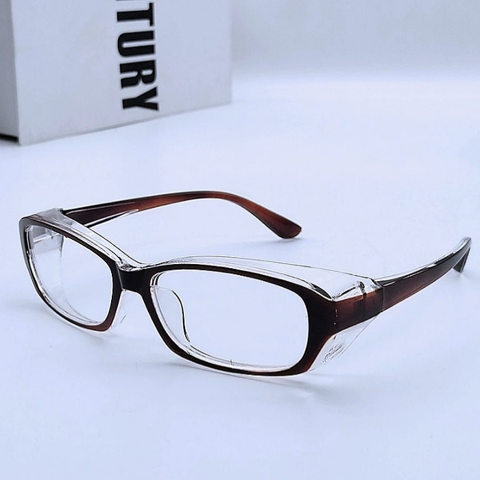 【ブラウン】花粉・飛沫対策メガネ【くもり止めレンズ】