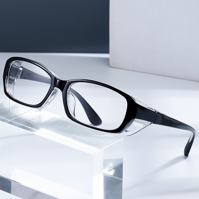 【ブラック】花粉・飛沫対策メガネ【くもり止めレンズ】