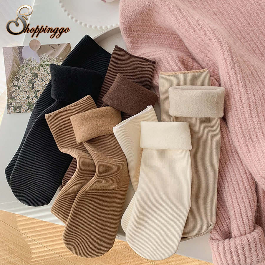 【5足セット】裏起毛ソックス 靴下 冷え取り靴下