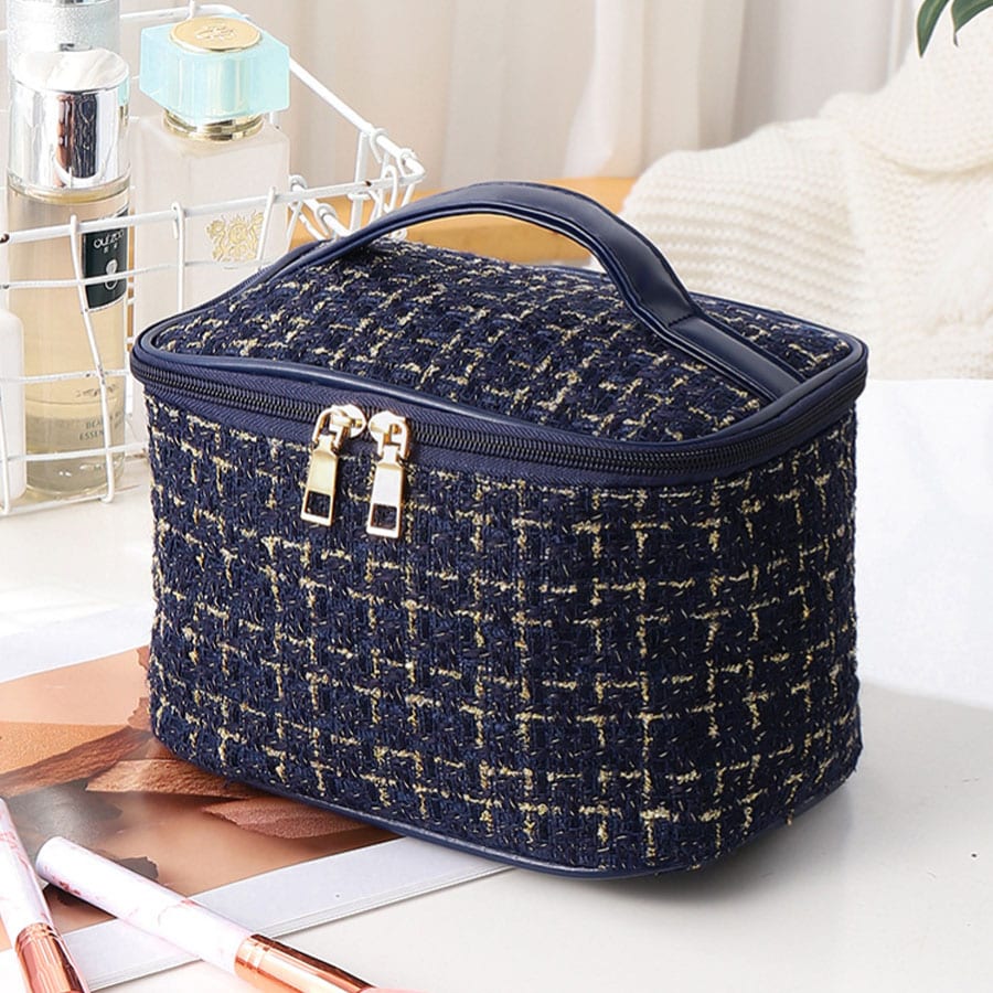 【ネイビー】コスメ収納ポーチ