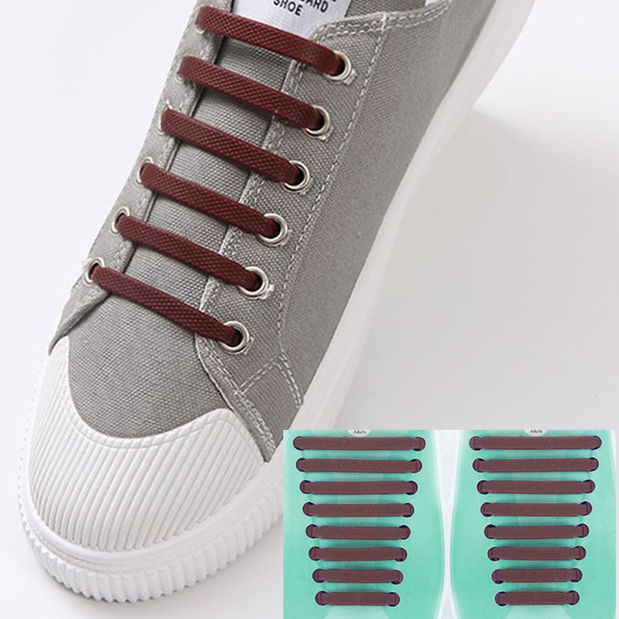 【ブラウン】シリコン製結ばない靴ひも