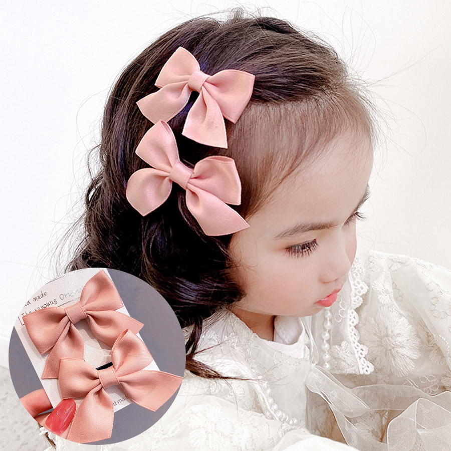 【ピンク】ヘアピン2個セット リボン