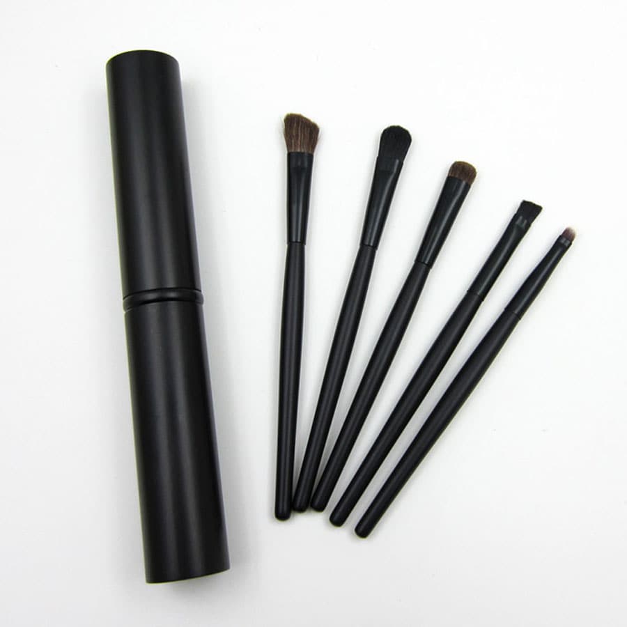 【ブラック】ケース付きメイクブラシ5本セット