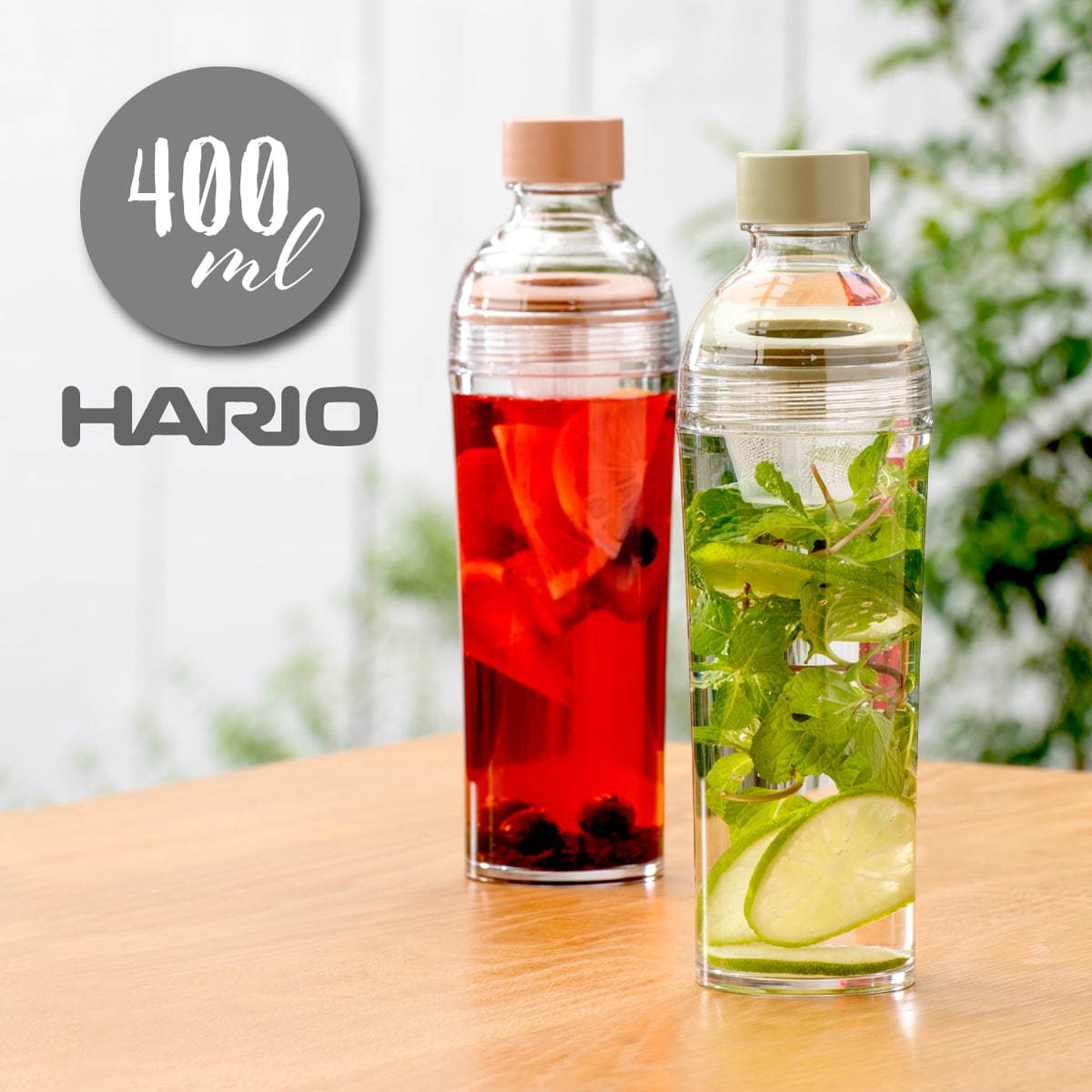 【400ml 】Hario ハリオ フィルターインボトル・ポータブル /スモーキーグリーン