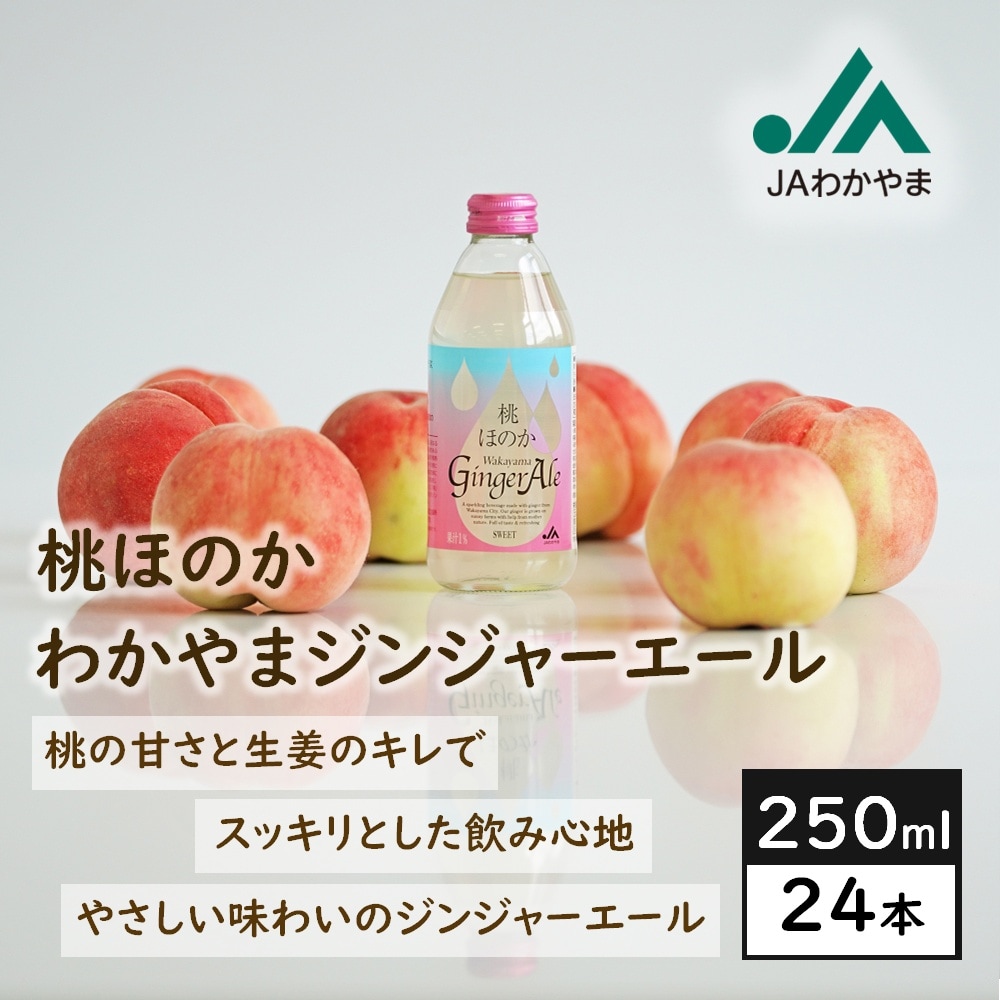 【瓶250ml×24本】桃ほのか わかやまジンジャーエール／和歌山県産生姜と国産もも果汁スッキリ後味