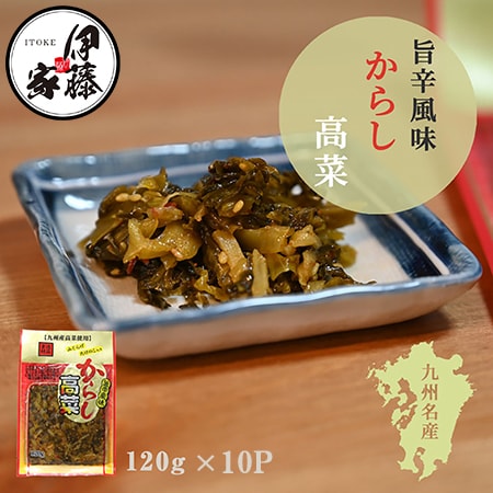 【120g×10P】伊藤食品 九州産旨辛からし高菜