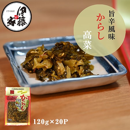 【120g×20P】伊藤食品 九州産旨辛からし高菜