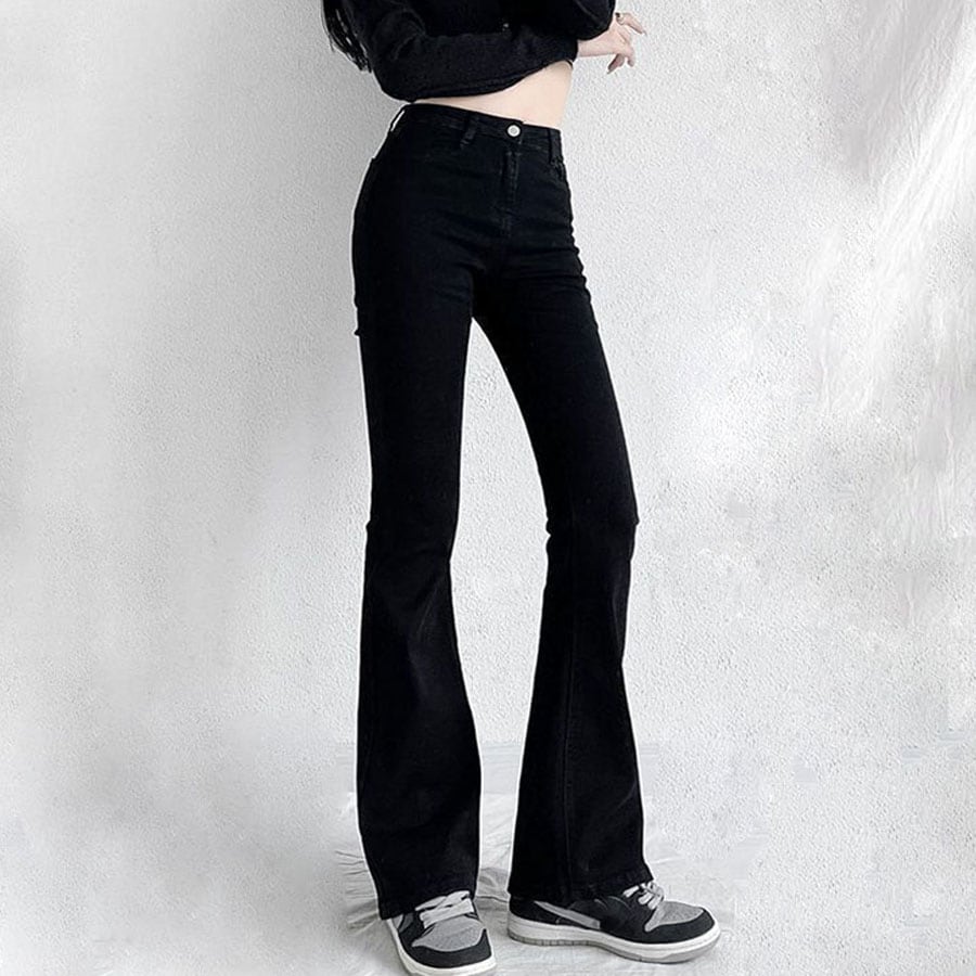 【ブラック/Mサイズ】フレアパンツ