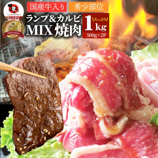 【計1kg】国産牛入りランプ＆カルビ焼肉