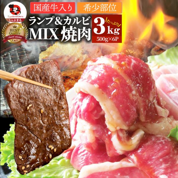 【計3kg】国産牛入りランプ＆カルビ焼肉