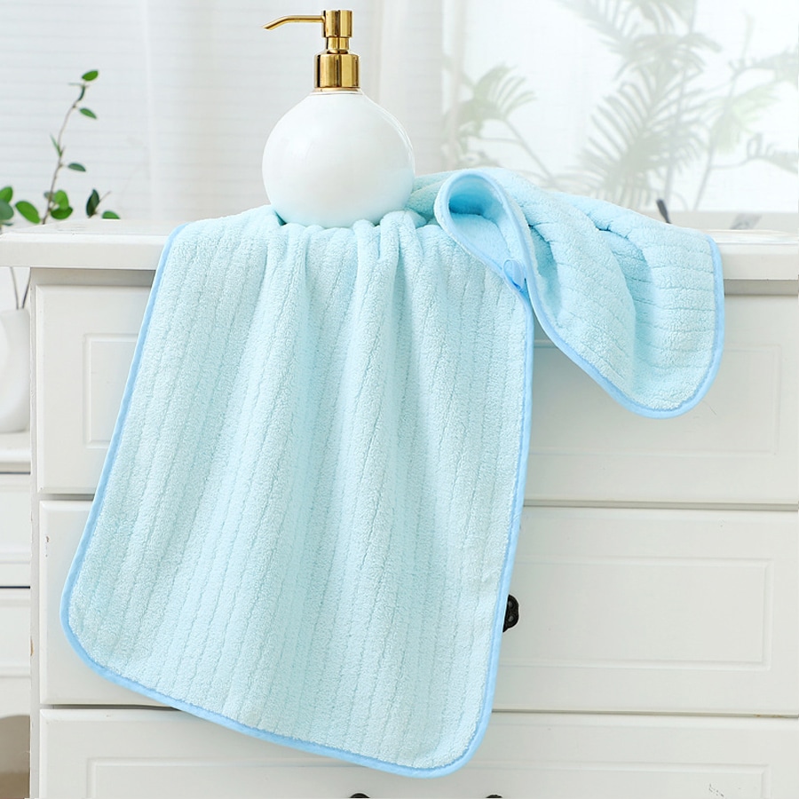 【ライトブルー】ループ付きフェイスタオル