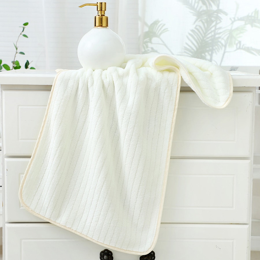 【ホワイト】ループ付きフェイスタオル