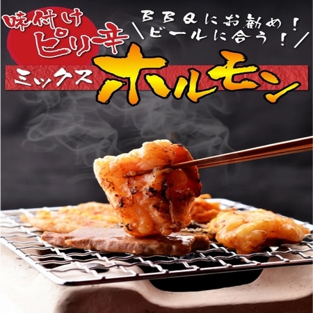 【1kg(100g×10パック)】国産牛 ピリ辛ミックスホルモン (牛 小腸)