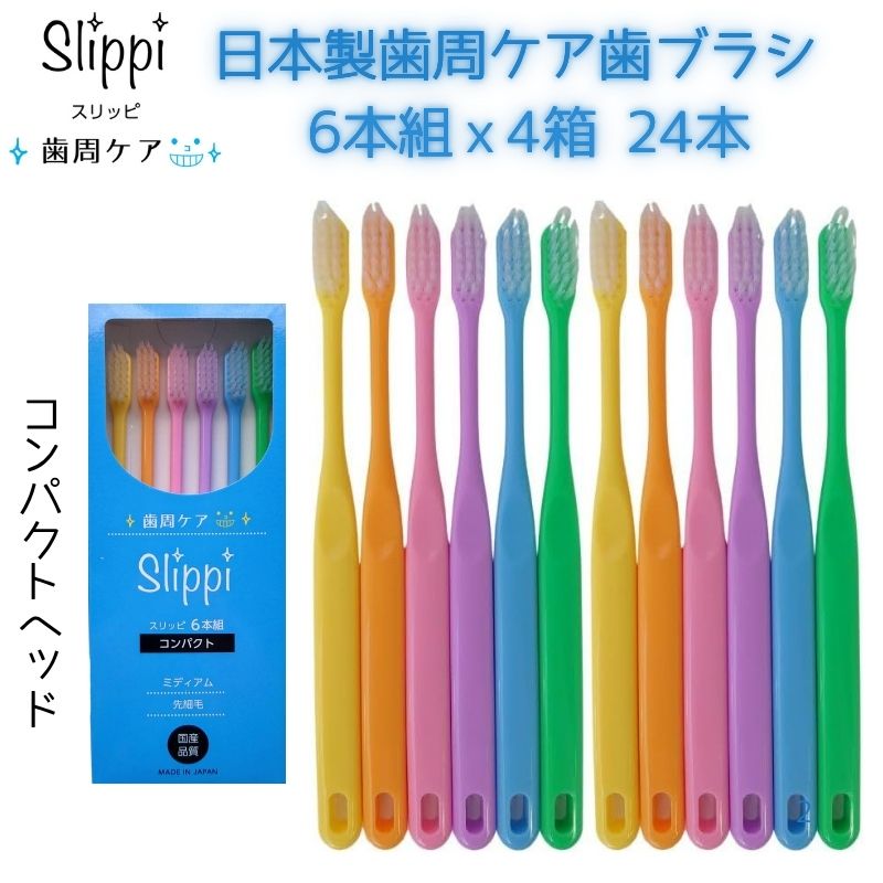 【24本／コンパクトヘッド】 コンパクト歯ブラシ 奥まで届く【ふつう・小さめヘッド・歯周ケア】