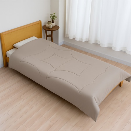 【ベージュ／シングル】もちもちフトン 掛け布団 ウレタン（洗濯ネット使用で丸洗い可）※日本製