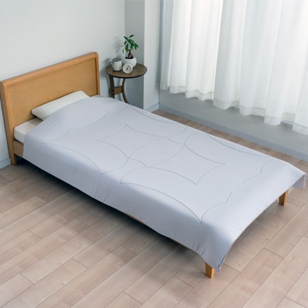 【グレー／ダブル】もちもちフトン 掛け布団 ウレタン（洗濯ネット使用で丸洗い可）※日本製