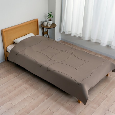 【ブラウン／クイーン】もちもちフトン 掛け布団 ウレタン（洗濯ネット使用で丸洗い可）※日本製