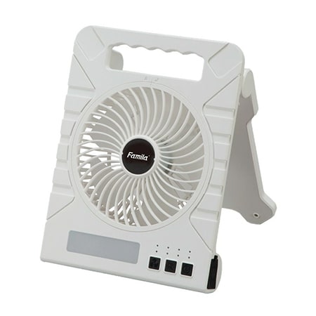 【ホワイト】充電式ソーラーパワフルファン