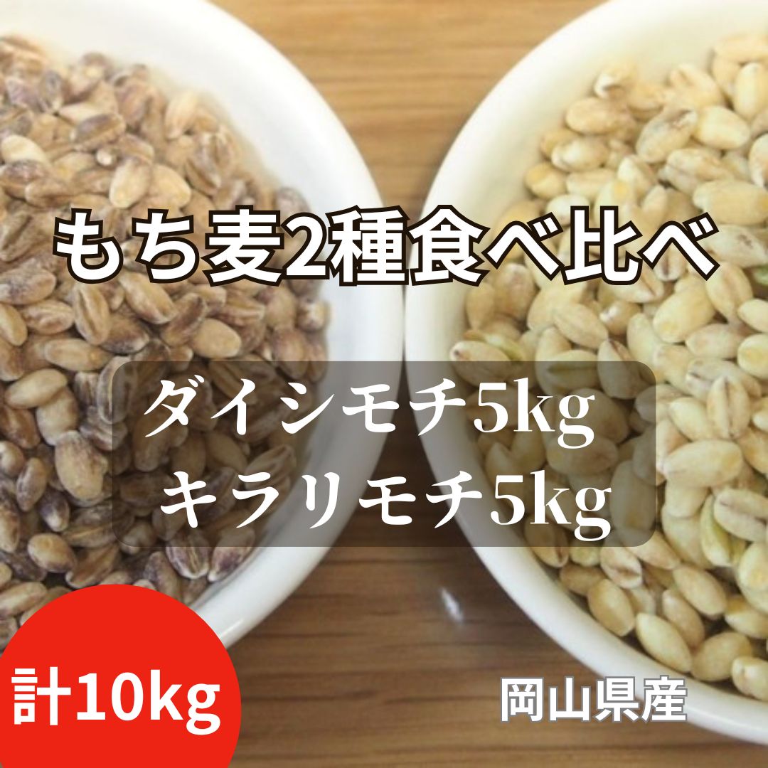 【10kg】令和7年産 岡山県産 もち麦2種セット  キラリモチ＆ダイシモチ
