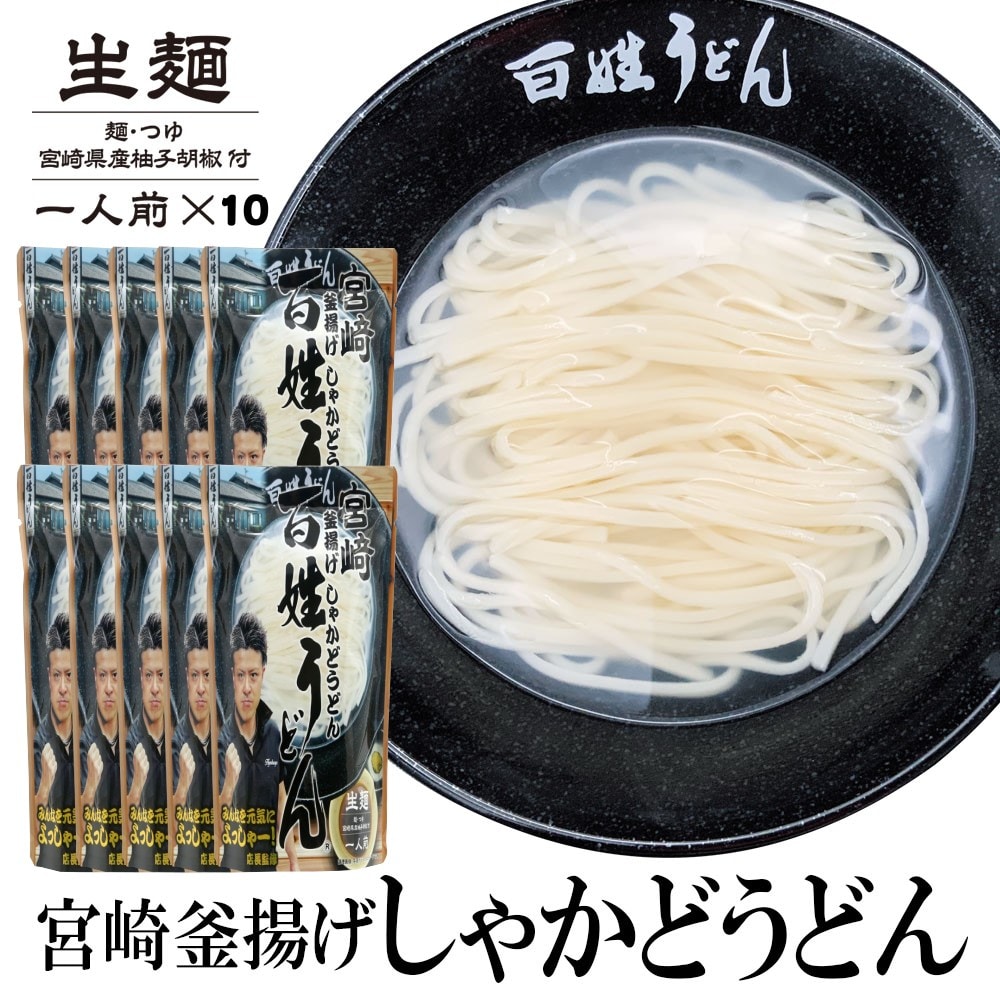 【10食】宮崎釜揚げしゃかどうどん百姓うどん