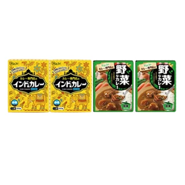 【2種/計4個】レトルトカレー ＆野菜カレー