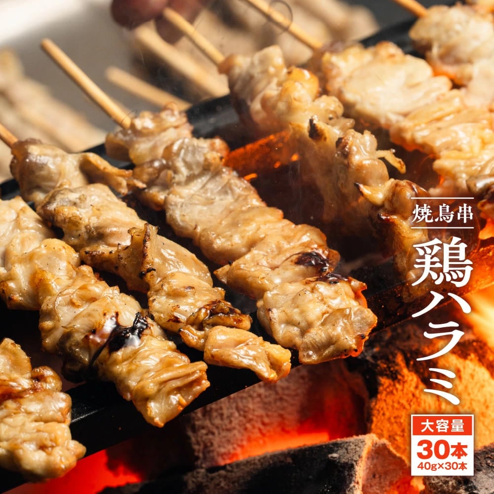 【計1.2kg】焼き鳥串 鶏ハラミ(30本)