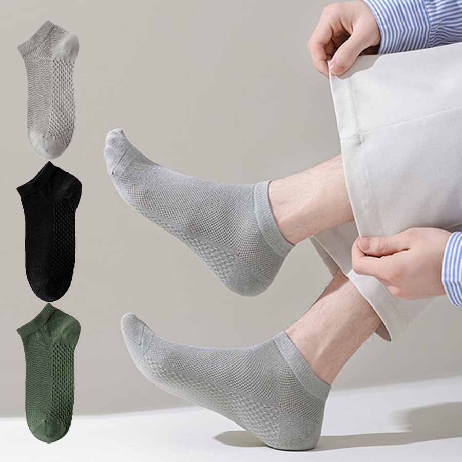 【3色セット】メンズソックス（ブラック・ライトグレー・グリーン）