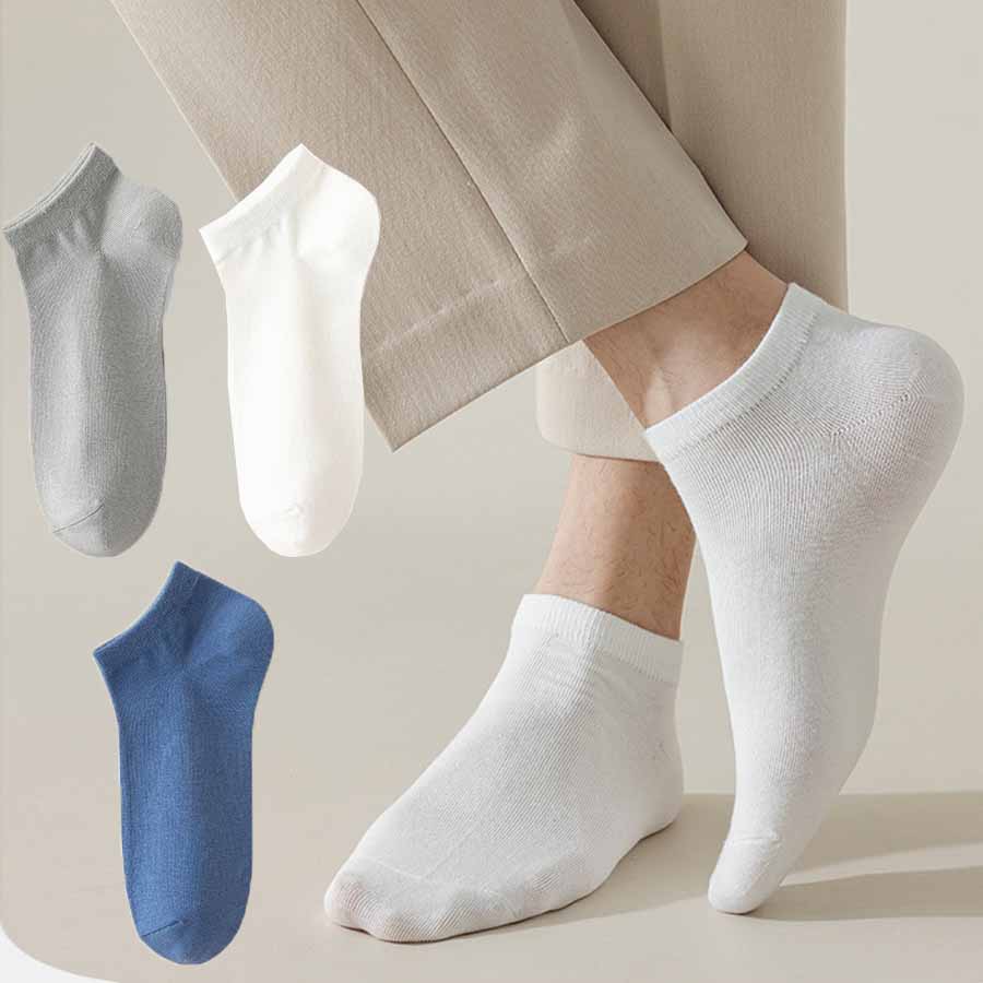 【3色セット】メンズソックス（ホワイト・ライトグレー・ブルー）