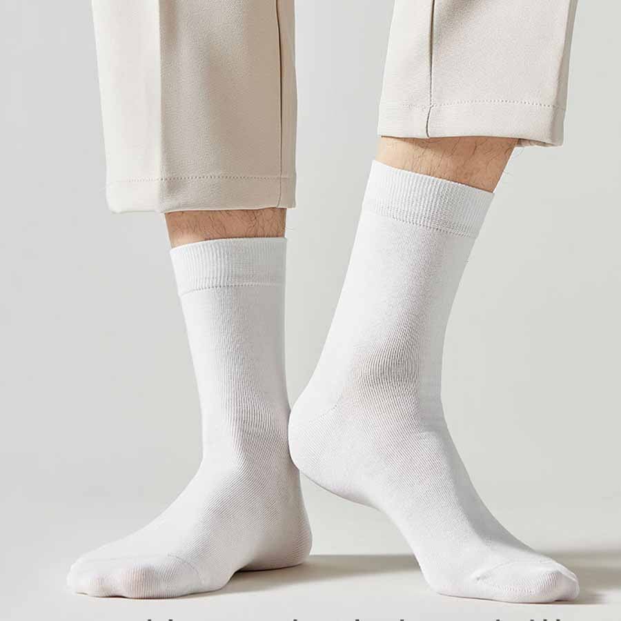 【ホワイト】クルー丈シンプルソックス