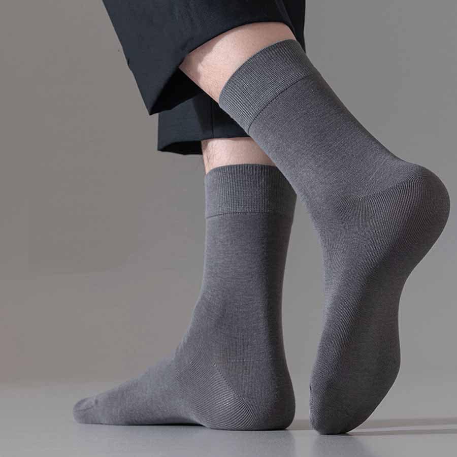 【グレー】クルー丈シンプルソックス