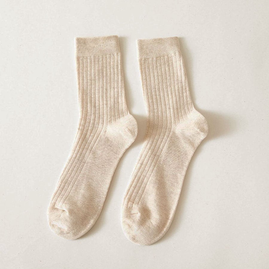 【ベージュ】メンズソックス シンプル