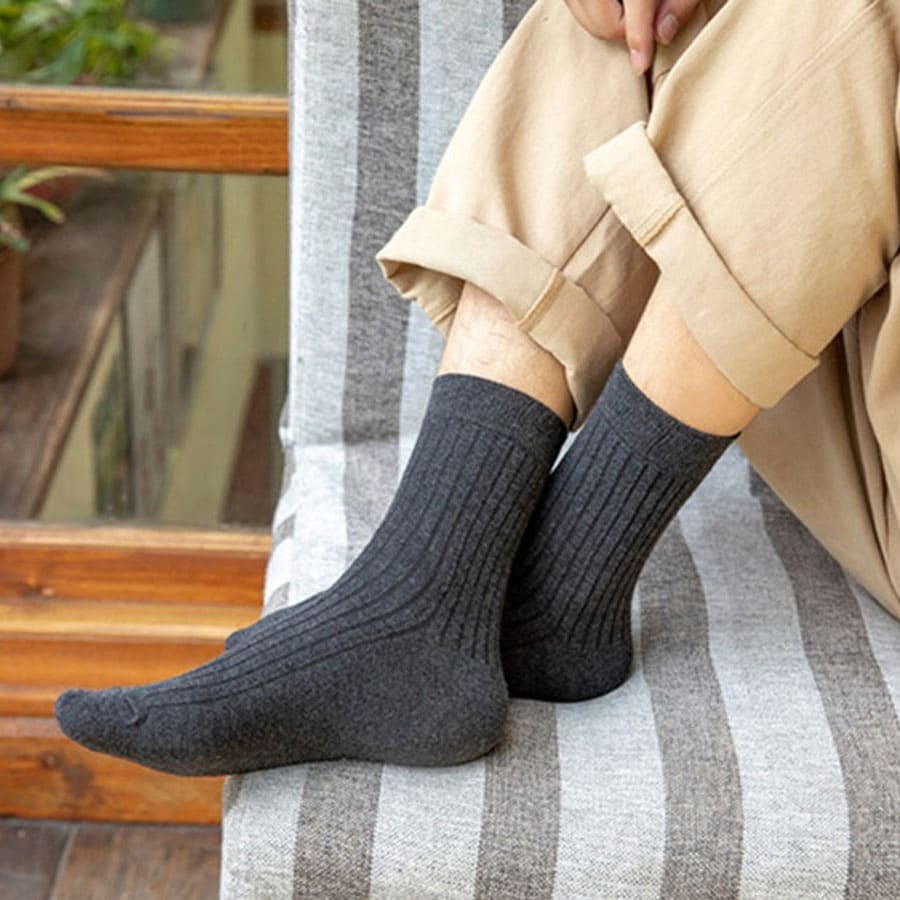 【グレー】メンズソックス シンプル