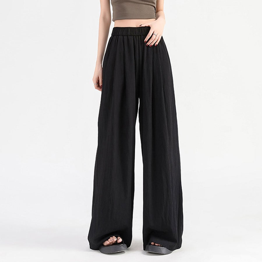 【ブラック】 リラックスワイドパンツ