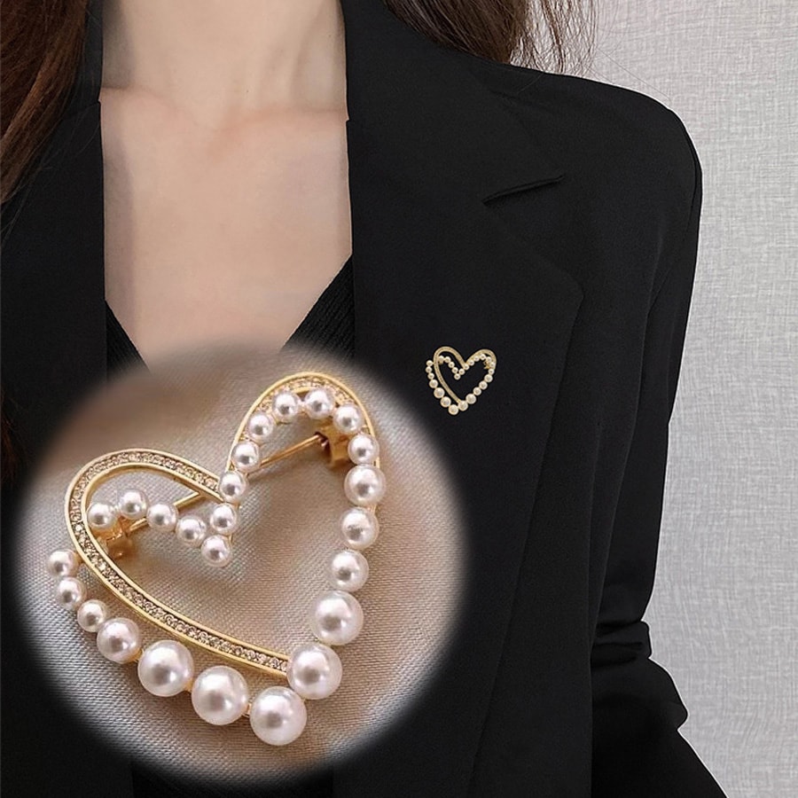 ダブルハートブローチ