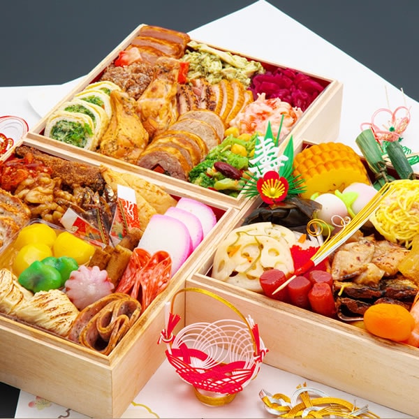 【12/29着】三段重おせち「芭蕉」 6.5寸(3-4人前/45種45品)