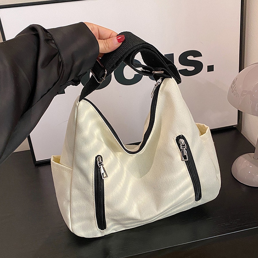 【ホワイト】キャンパストートバッグ