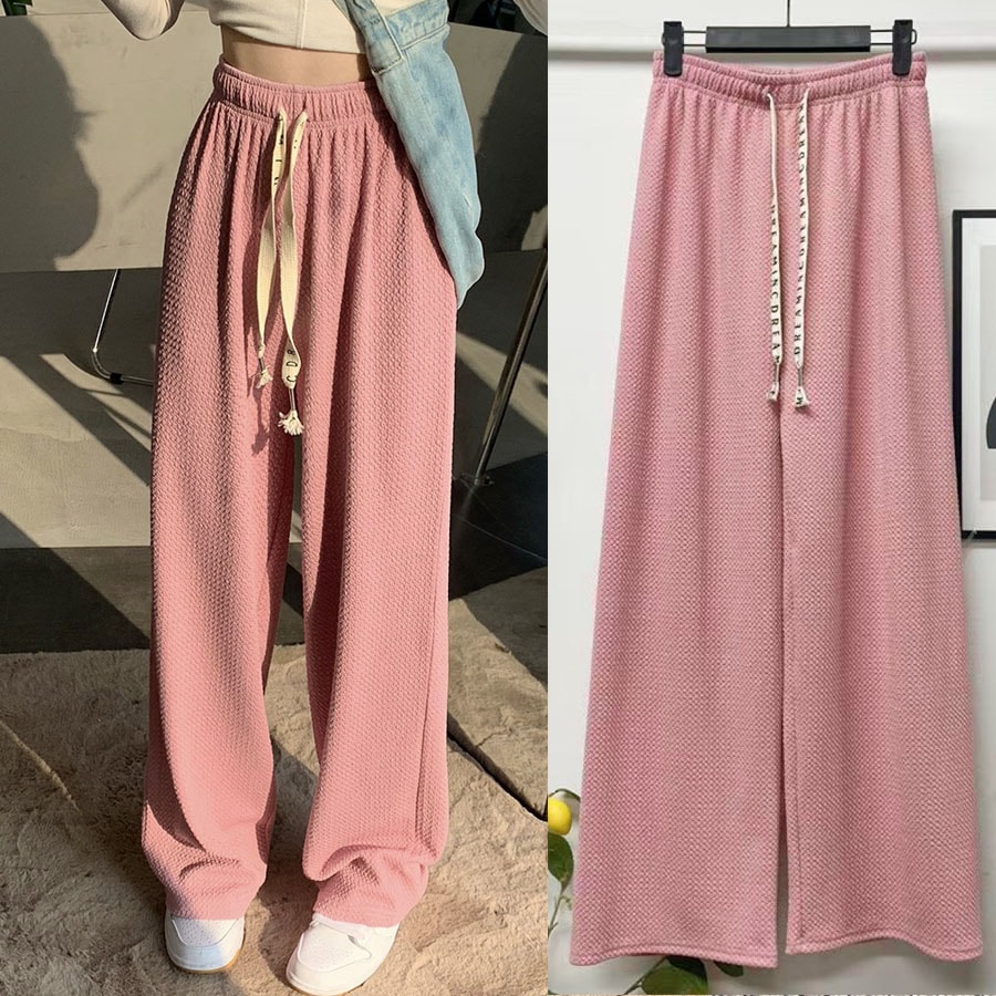 【ピンク】ぽこぽこリラックスワイドパンツ