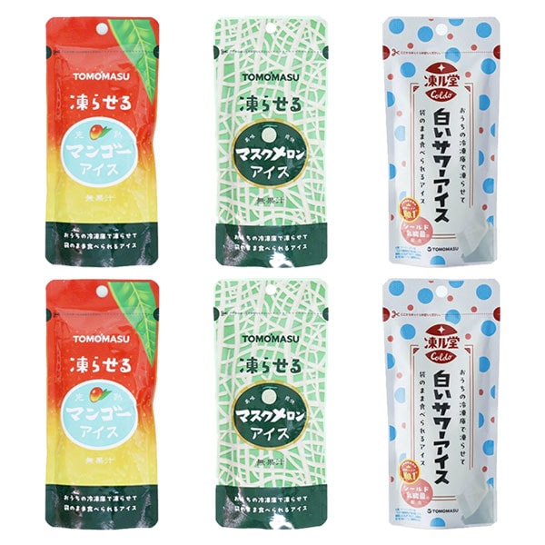 友桝飲料 凍らせて食べるアイス 詰め合わせ【3種・計6コ】（マンゴー・メロン・白いサワー）