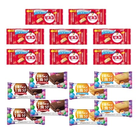 【計16個】グリコ ビスコミニパック＆バランスオンminiケーキ＜チョコブラウニー・チーズケーキ＞