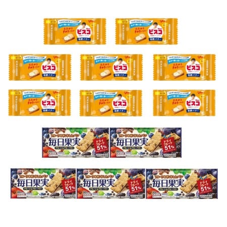 【計13個】グリコ ビスコミニパック＜発酵バター＞（8コ）＆毎日果実3枚（5コ）