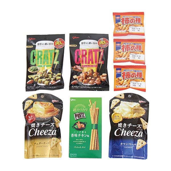 グリコ チーザ・クラッツ・プリッツと亀田の柿の種小袋セット