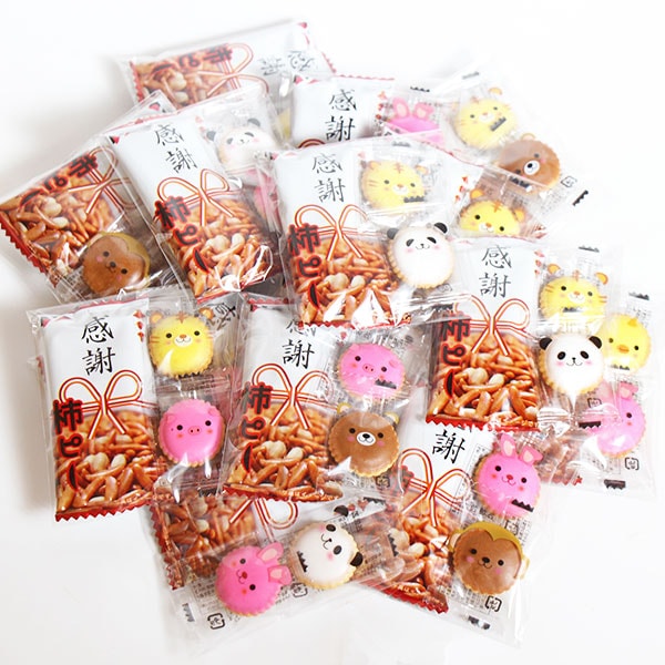 プチ袋ギフト 感謝柿ピーとアニマルヨーチ【16袋セット】