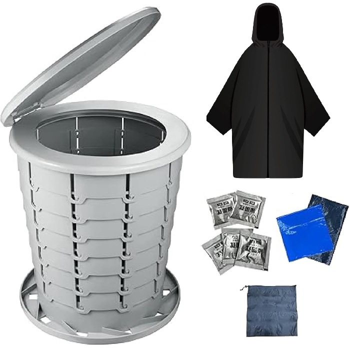 【グレー】どこでも安心安全トイレ 簡易トイレ AN-S137GY