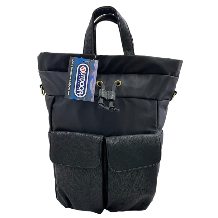 OUTDOOR リュック 手提げ ショルダー バッグ 3way ブラック